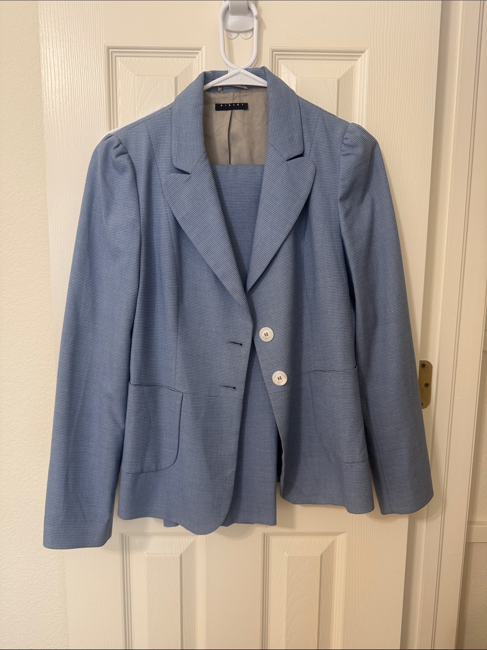 Sisley-Paris Pale Blue Women's Blazer Jacket